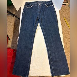 Road Runner Dark Blue Straight Leg Jeans with Studded Details